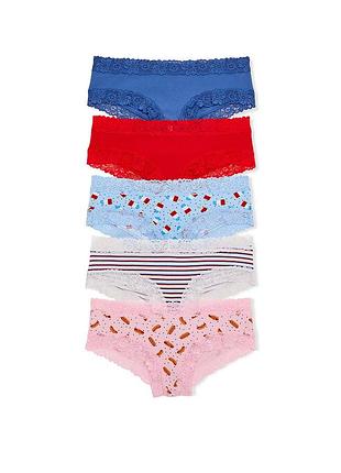 Набор трусиков victoria's secret 5 штук белье victoria’s secret бюстгалтер victoria’s secret трусики victoria’s secret