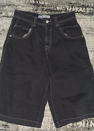 Шорты джиносовые, женские bershka темно-синего цвета s baggy