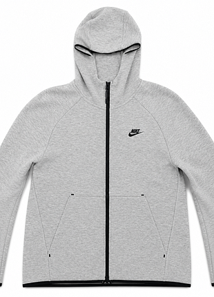Nike tech fleece original сіра кофта на блискавці з капюшоном m
