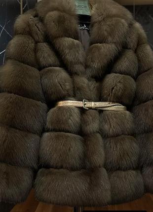Шуба соболь канадський автоледі відтінок dark brown р. с-м