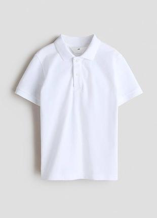 Біла бавовняна футболка поло теніска для хлопчиків h&amp;m 13-14 років