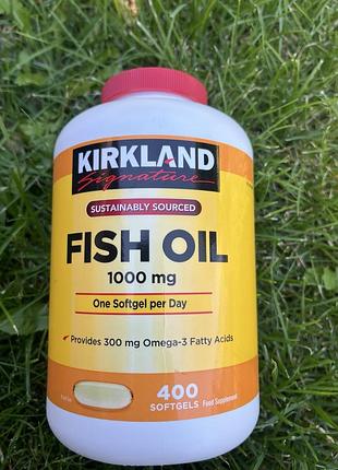 Риб'ячий жир kirkland fish oil 400 капсул (1000 мг)