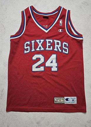 Баскетбольная майка champion bobby jones #24 philadelphia 76ers nba hardwood classics jersey
