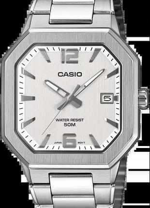 Годинник чоловічий casio timeless collection mtp-b195d-7a сталевий корпус білий циферблат