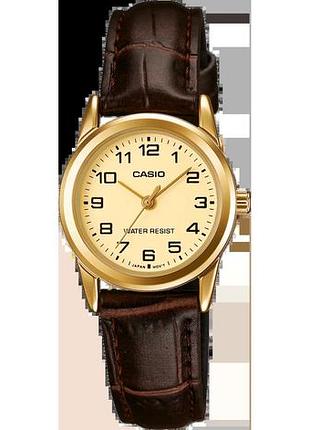 Годинник жіночий casio timeless collection ltp-v001gl-9budf жовтий циферблат