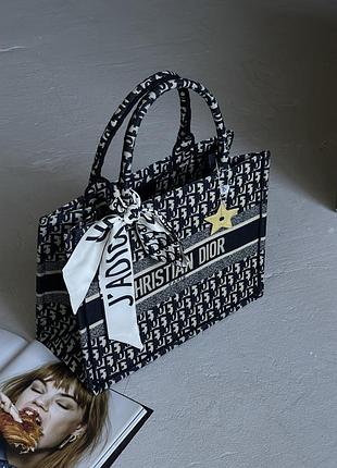 Сумка-шопер крістіан діор текстиль шопер dior large size чорний