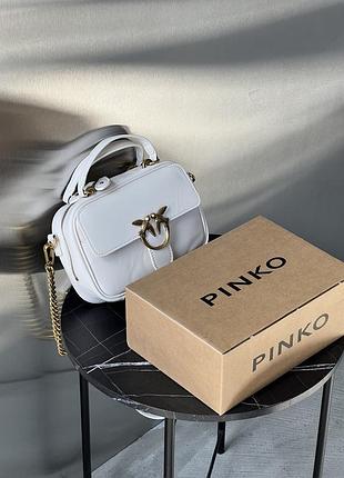 Женская сумка pinko love mini square simply кремовый через плече пинко ( premium)
