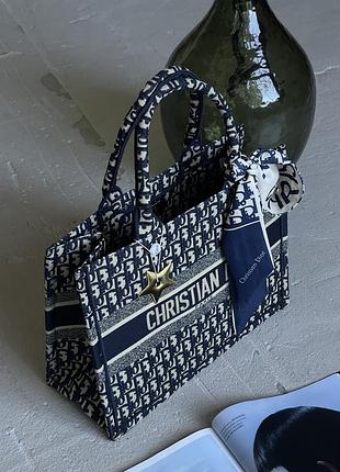 Сумка-шопер крістіан діор текстиль шопер dior large size синій