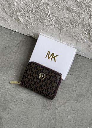 Кошелек michael kors, майкл корс женский мини с лого коричневый