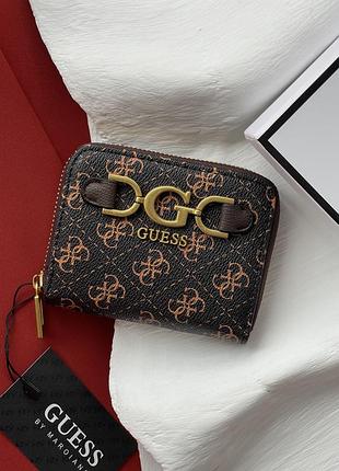 Жіночий гаманець guess dagan 4g logo мінікоричневий гесс