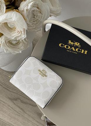 Гаманець жіночий coach білий міні коуч