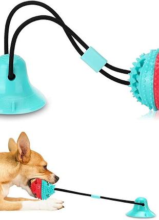 Интерактивная игрушка для собак с присоской и мячом для лакомства dog chew toy | легкое б/в