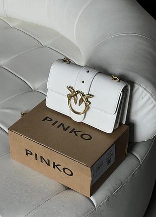 Женская сумка pinko love one mini vitello seta белый через плече пинко ( premium)