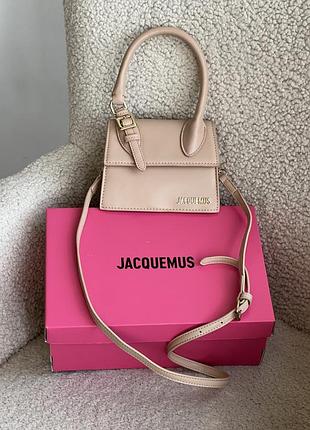 Сумка жіноча jacquemus le chiquito moyen boucle premium бежевий жакмюс