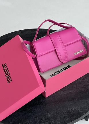 Женская cумка jacquemus le grand bambino малиновый кросс боди жакмюс
