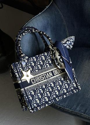 Сумка-шопер крістіан діор текстиль шопер dior medium size синій