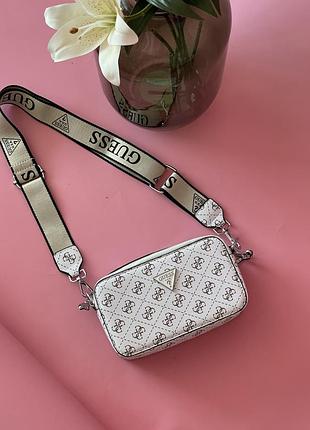 Сумка жіноча guess 4g білий гесс крос-боді через плече