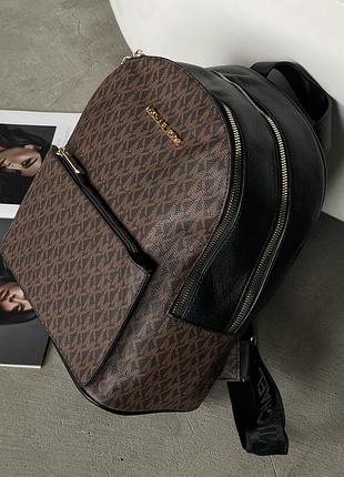 Женский рюкзак michael kors kenly medium adina коричнево-черный мишель корс