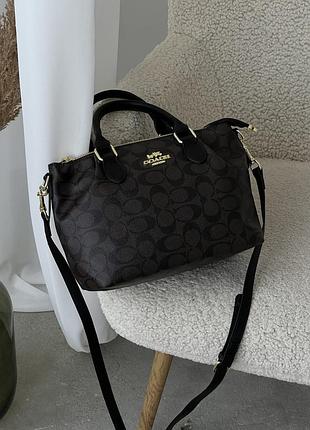 Женская сумка coach georgia satchel bag коричневый коуч через плечо