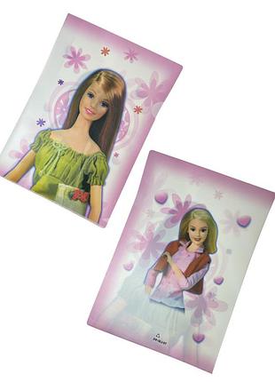 Угловая пластиковая папка barbie для документов a4