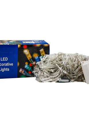 Гирлянда nc127-400-mix на прозрачном проводе 320-400led разноцв. 21м, 8 функций, 220v