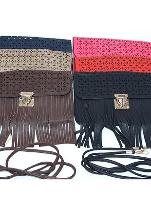 Женская сумка-плечо №092 pvc 20,5×12,5 см с металлическим крючком, односторонний клатч