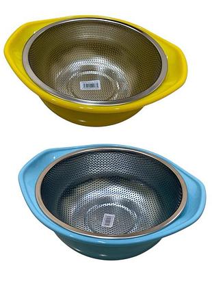 Нержавіючий друшляк-сітка з мискою 1,5 л (24.5×9 см) №1-5-l