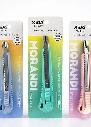 Канцелярский нож xida xd-619 9 мм с сегментированным лезвием