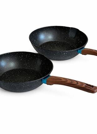 Компактна сковорідка з пластиковою ручкою 16 см №gm-16