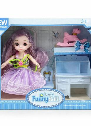 Лялька-малятко funny doll lovely №тк884 25×20 см з довгим волоссям