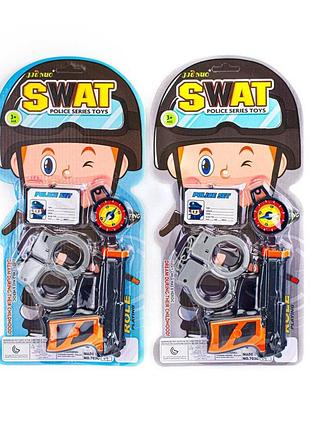 Набір поліцейського swat №703с-09 — наручники, пістолет, бейджик і компас для гри