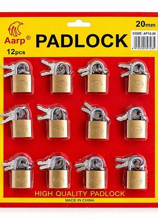 Мініатюрні навісні замки aarp золотисті 20 мм ap12-20