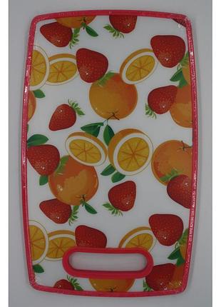 Кухонна пластикова дошка roz-128 з фруктовим малюнком 37×23 см