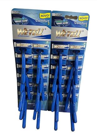 Одноразова бритва wetell 2 леза синя з ергономічною ручкою wt82826 az-01blue