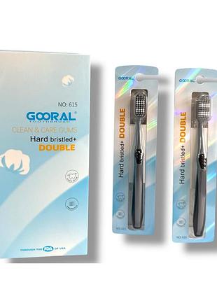 Зубна щітка доросла gooral hard bristled double №615 — жорстка подвійна щетина