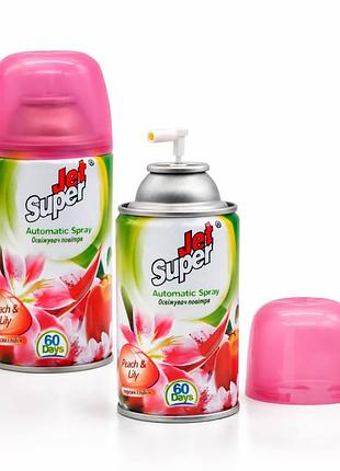 Запасний аерозольний освіжувач №007 jet super 260мл — персик і лілія (peach & lily)