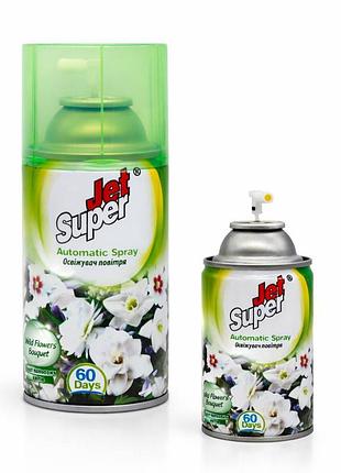Запасной баллон-освежитель jet super №006 wild flowers 260 мл с ароматом полевых цветов