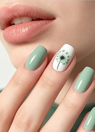 Накладные ногти «мятный одуванчик & легкость ветра» (mint dandelion press-on nails set, 24 шт.)