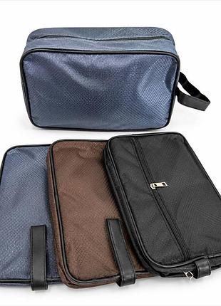 Мужская косметичка с ручкой 2 молнии oxford 26×16,5×8,5 см №803