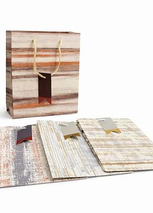 Подарунковий паперовий пакет з абстрактним візерунком 26×32×12 l 5301-l