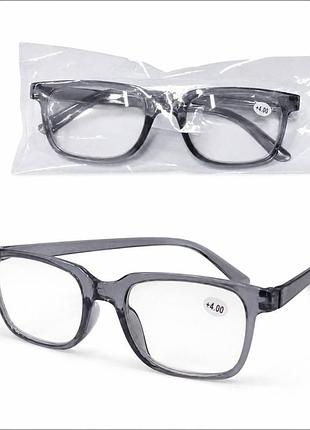 Окуляри для читання поблизу у пластиковій напівпрозорій сірій оправі №y22-2-58127-1-gr