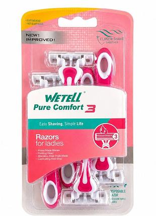 Жіноча бритва wetell pure comfort 3 леза wt202225 червоно-біла