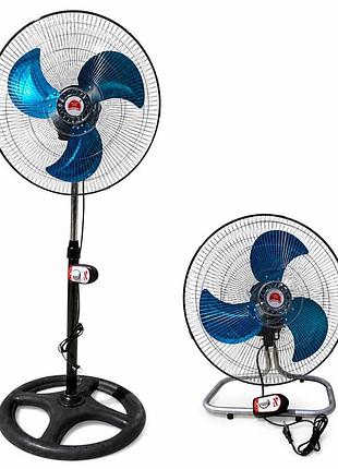 Підлоговий вентилятор 18 дюймів 2 в 1 industrial fan fs-4521, висота 129 см, 3 режими