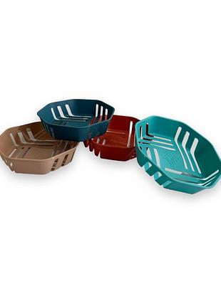 Пластиковая восьмиугольная корзина 25×25×5,6 см №523-28