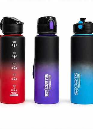 Спортивна пляшка для води пластикова sports 600 мл (23,5×7 см) xl-60 з носиком та ремінцем