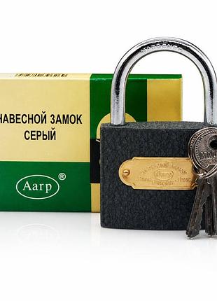 Навісний замок зі скобою 50 мм сірий тн01-50