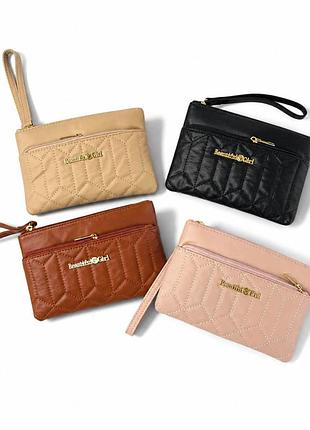 Женский кошелёк‑клатч из pu с фурнитурой и ручкой 19,5×12,5 см №1163-14