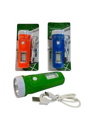Кишеньковий ліхтарик usb з бічним підсвічуванням 6 smd y-228-1+6smd