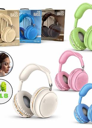 Беспроводные накладные наушники рв-98 з bluetooth и аккумулятором