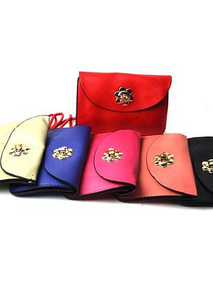 Сумка через плечо №3840 с клапаном и тремя отделениями (3×13,3×18) см